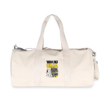 Was bei Oma passiert bleibt bei Oma Baby Design - Recycelte Canvas-Sporttasche von Stanley/Stella - Naturweiß - Vorne