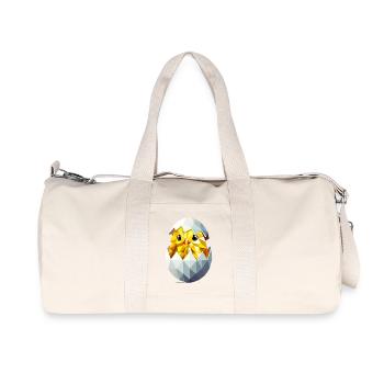 poussin dans l’œuf – Illustration de Pâques moderne - Sac de sport en toile recyclée Stanley/Stella - blanc naturel - Devant