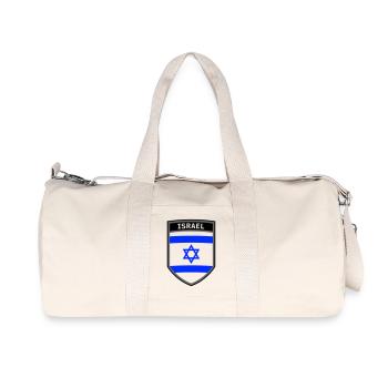 Israel Coat of Arms Star of David Jewish Flag Shield - Recycled Canvas Sports Bag by Stanley/Stella - natural - Front