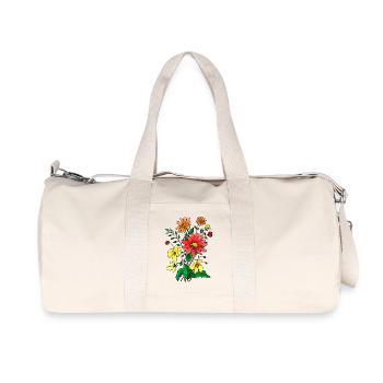 Blumen - Recycelte Canvas-Sporttasche von Stanley/Stella - Naturweiß - Vorne