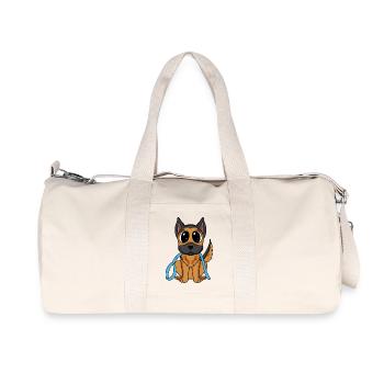 Cute dog with bow - German Shepherd - Recycled Canvas Sports Bag by Stanley/Stella - natural - Front