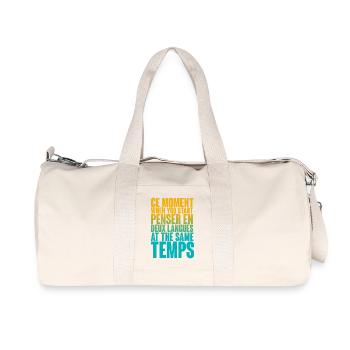 COOL SAYING FOR MULTILINGUALS, INTERNATIONAL - Recycled Canvas Sports Bag by Stanley/Stella - natural - Front