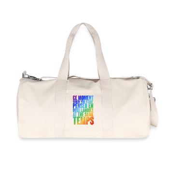 Multilingual thinking motif in color gradient - Recycled Canvas Sports Bag by Stanley/Stella - natural - Front
