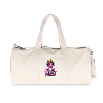 Où est mon prince ? mignonne princesse grenouille rose - Sac de sport en toile recyclée Stanley/Stella - blanc naturel - Devant