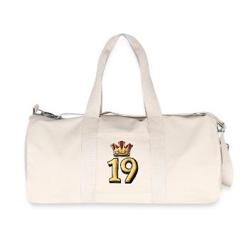 19 Zahl Krone - Recycelte Canvas-Sporttasche von Stanley/Stella - Naturweiß - Vorne