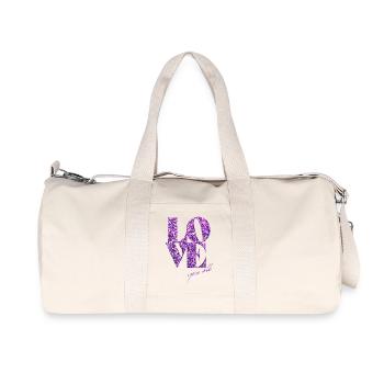 Violet paillettes amour affirmation design - Sac de sport en toile recyclée Stanley/Stella - blanc naturel - Devant