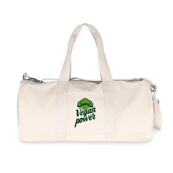 Vegan Power Broccoli - Recycled Canvas Sports Bag by Stanley/Stella - natural - Front