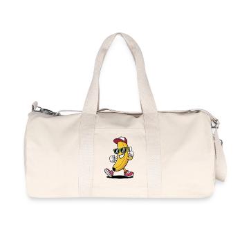 Cool banana with sunglasses and cap - Recycled Canvas Sports Bag by Stanley/Stella - natural - Front