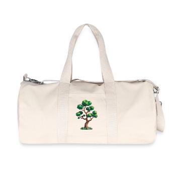 Baum - Cooles Low Poly Logo - Recycelte Canvas-Sporttasche von Stanley/Stella - Naturweiß - Vorne