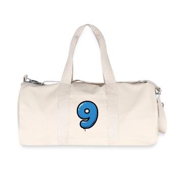 Glimmender Zahlenballon 9 - Recycelte Canvas-Sporttasche von Stanley/Stella - Naturweiß - Vorne