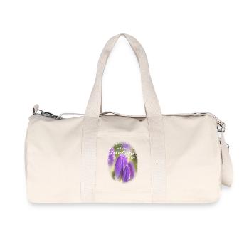 Enjoy time in the garden again crocuses purple flower - Recycled Canvas Sports Bag by Stanley/Stella - natural - Front