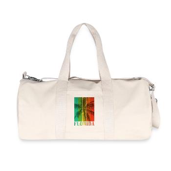 Floride États-Unis Miami Amérique Été Palmiers Plage - Sac de sport en toile recyclée Stanley/Stella - blanc naturel - Devant