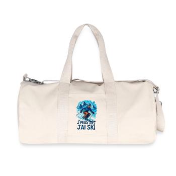 Ich kann nicht Skifahren. - Recycelte Canvas-Sporttasche von Stanley/Stella - Naturweiß - Vorne