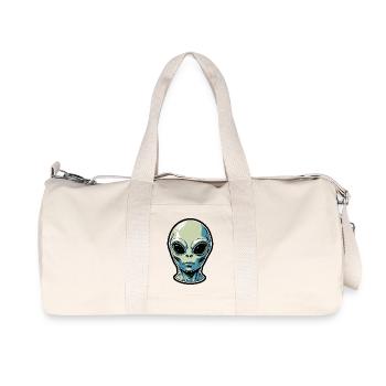Alien Head Illustration - Recycled Canvas Sports Bag by Stanley/Stella - natural - Front