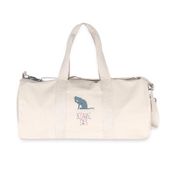Weil Cats - Recycelte Canvas-Sporttasche von Stanley/Stella - Naturweiß - Vorne