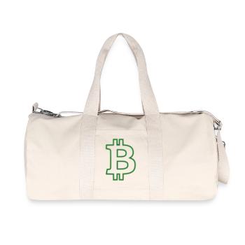 Contour du logo Bitcoin Minimaliste néon - Sac de sport en toile recyclée Stanley/Stella - blanc naturel - Devant