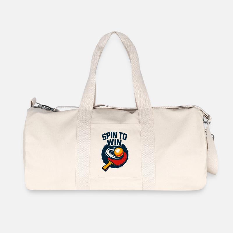 Dreh dich zum Sieg – Tischtennis - Recycelte Canvas-Sporttasche von Stanley/Stella - Naturweiß