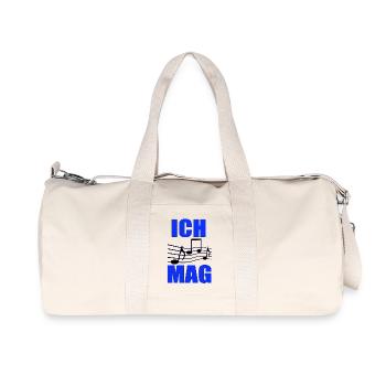 J’aime la musique : disposition des notes bleues - Sac de sport en toile recyclée Stanley/Stella - blanc naturel - Devant