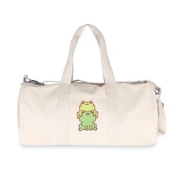 Cute Frogs Stacked Together Best Friends - Recycled Canvas Sports Bag by Stanley/Stella - natural - Front