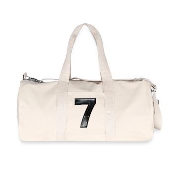 Black Marble Seven Motif - Recycled Canvas Sports Bag by Stanley/Stella - natural - Front