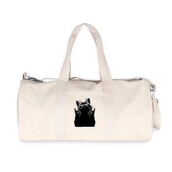Chat Métallique – Silhouette du signe de main de la pierre - Sac de sport en toile recyclée Stanley/Stella - blanc naturel - Devant