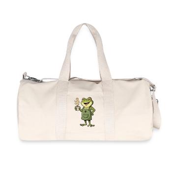 Délice Café Barista Grenouille - Sac de sport en toile recyclée Stanley/Stella - blanc naturel - Devant