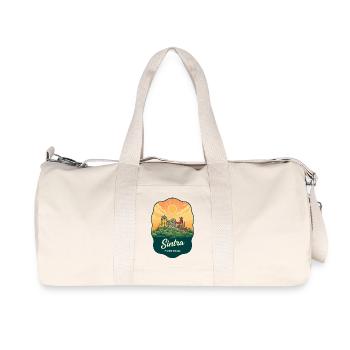 Sintra Pena Palac Retro Sunset Travel Badge - Recycled Canvas Sports Bag by Stanley/Stella - natural - Front