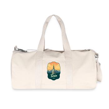 Turiner Maulwurf Antonelliana Vintage-Reiseabzeichen - Recycelte Canvas-Sporttasche von Stanley/Stella - Naturweiß - Vorne