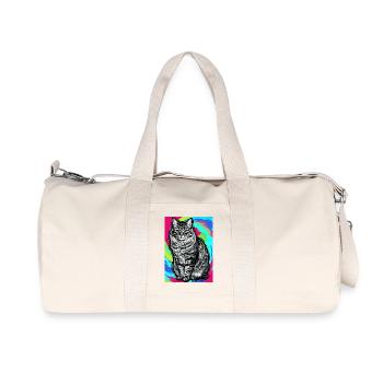 cat - Recycled Canvas Sports Bag by Stanley/Stella - natural - Front
