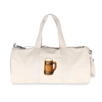 Beer Barrel Mug Wooden Design - Recycled Canvas Sports Bag by Stanley/Stella - natural - Front