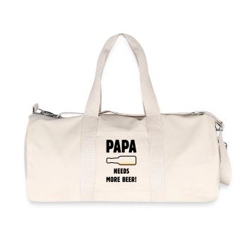 Papa Needs More Beer! (Father Daddy Beer / POS 2C) - Recycled Canvas Sports Bag by Stanley/Stella - natural - Front
