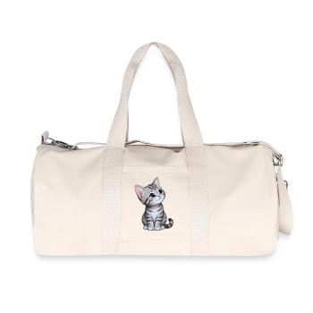 cute kitten - Recycled Canvas Sports Bag by Stanley/Stella - natural - Front
