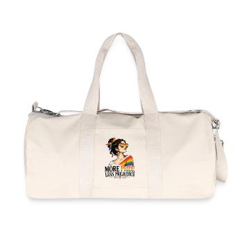 Plus d’orgueil moins de préjugés : design rétro LGBTQ - Sac de sport en toile recyclée Stanley/Stella - blanc naturel - Devant