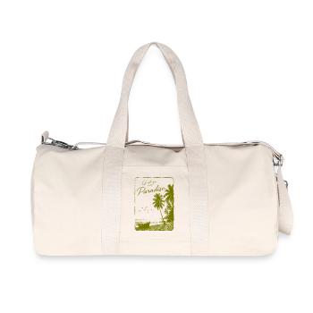 Grüße aus dem Paradies - Recycelte Canvas-Sporttasche von Stanley/Stella - Naturweiß - Vorne