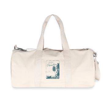 Grüße aus Retro Paradise - Recycelte Canvas-Sporttasche von Stanley/Stella - Naturweiß - Vorne