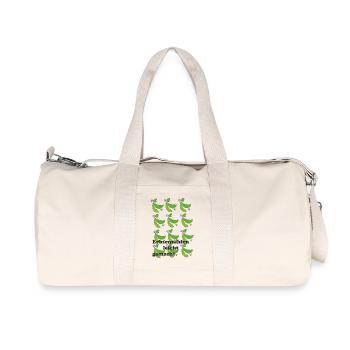 Erbsenzaehlen_leicht_gemacht - Recycelte Canvas-Sporttasche von Stanley/Stella - Naturweiß - Vorne