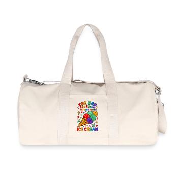 Papa, der immer Eis mitbringt - Recycelte Canvas-Sporttasche von Stanley/Stella - Naturweiß - Vorne