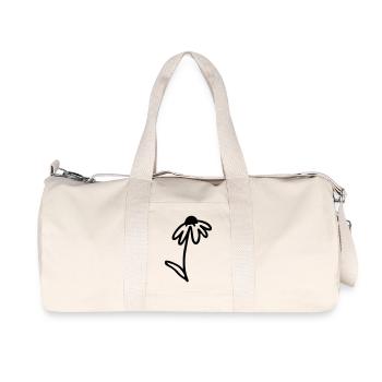 Blume One Line Art - Recycelte Canvas-Sporttasche von Stanley/Stella - Naturweiß - Vorne