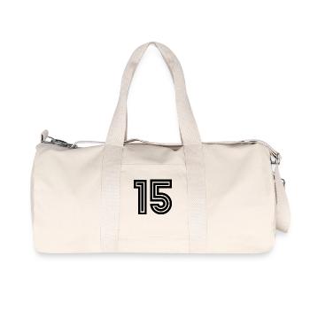 15. 15 YEARS. 15th ANNIVERSARY. 15 YEAR ANNIVERSARY. - Recycled Canvas Sports Bag by Stanley/Stella - natural - Front