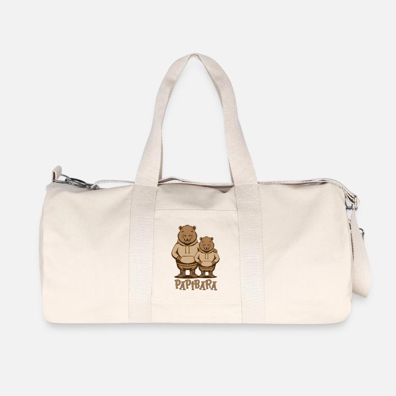 Papibara Papi Capybara Vater Lustig Papa Vatertag - Recycelte Canvas-Sporttasche von Stanley/Stella - Naturweiß