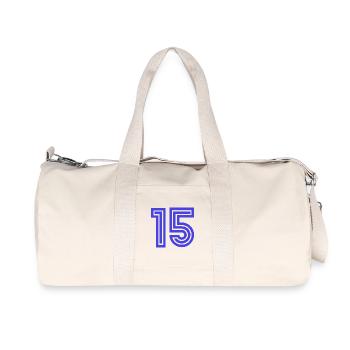 15. 15 YEARS. 15th ANNIVERSARY. 15 YEAR ANNIVERSARY. - Recycled Canvas Sports Bag by Stanley/Stella - natural - Front