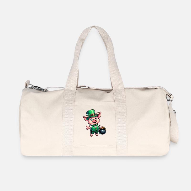 Doux cochon de la Saint-Patrick - Sac de sport en toile recyclée Stanley/Stella - blanc naturel