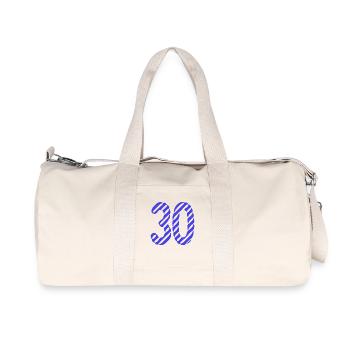 30. 30 ANS. 30e ANNIVERSAIRE. ANNIVERSAIRE 30 ANS. - Sac de sport en toile recyclée Stanley/Stella - blanc naturel - Devant