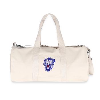 Roaring lion (cut-out) in Blue - Recycled Canvas Sports Bag by Stanley/Stella - natural - Front