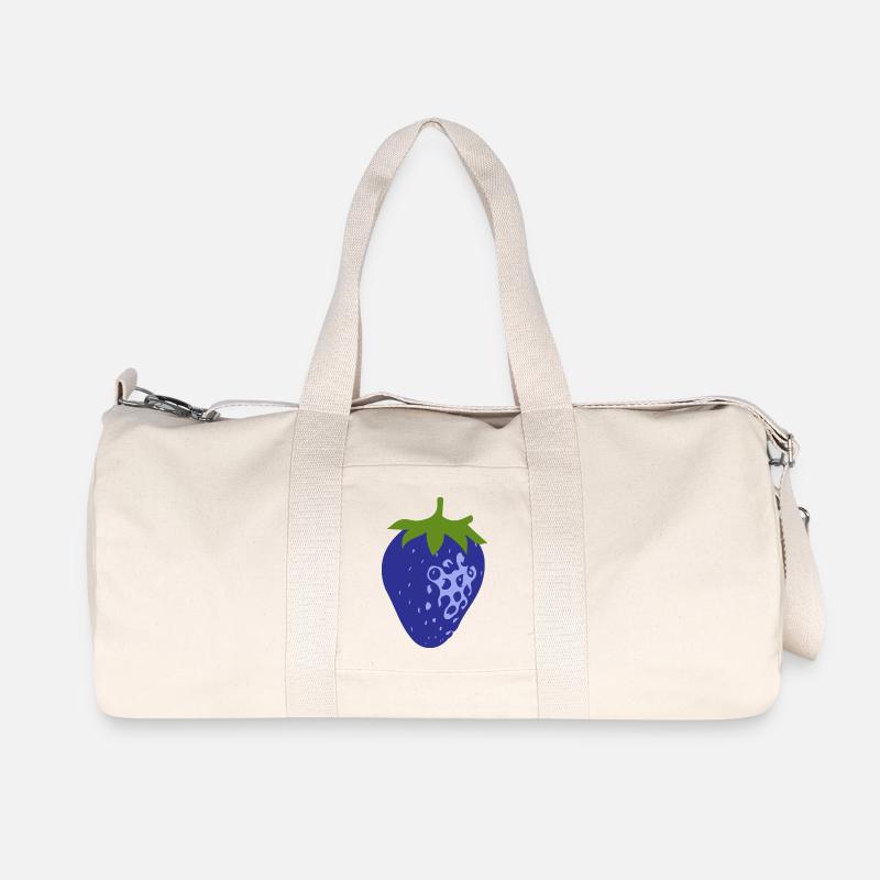 Blaue Erdbeere - Recycelte Canvas-Sporttasche von Stanley/Stella - Naturweiß