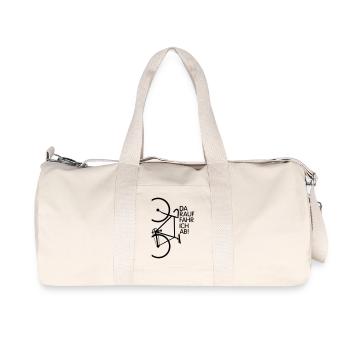 Darauf fahr ich ab - Recycelte Canvas-Sporttasche von Stanley/Stella - Naturweiß - Vorne