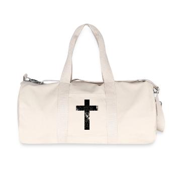 Kreuz / Cross - Recycelte Canvas-Sporttasche von Stanley/Stella - Naturweiß - Vorne