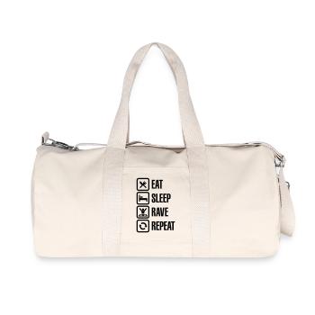 Eat sleep rave repeat - Recycelte Canvas-Sporttasche von Stanley/Stella - Naturweiß - Vorne