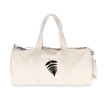 Farn Blatt Farnblatt Farnwedel - Recycelte Canvas-Sporttasche von Stanley/Stella - Naturweiß - Vorne