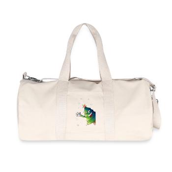 merry christmas tree sways in snow - christmas - Recycled Canvas Sports Bag by Stanley/Stella - natural - Front